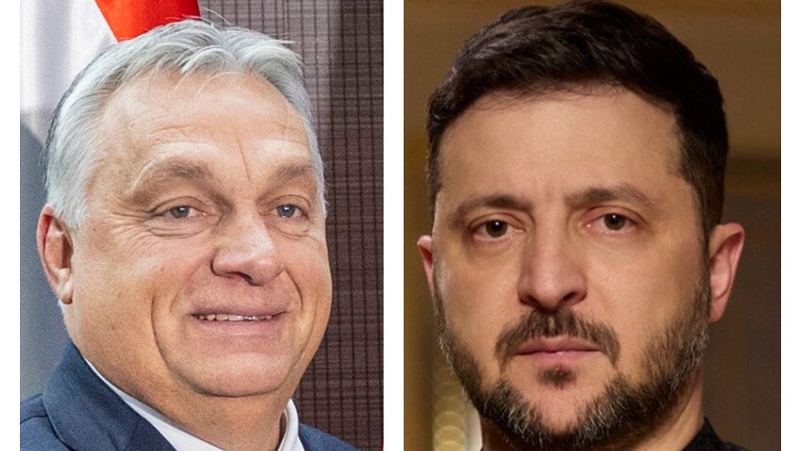 Fotokollage: Ungerns premiärminister Viktor Orbán och Ukrainas president Volodymyr Zelenskyj. Foto: Bor Slana/ST, 2022 och Ukrainas presidentkansli 2025 (public domain)