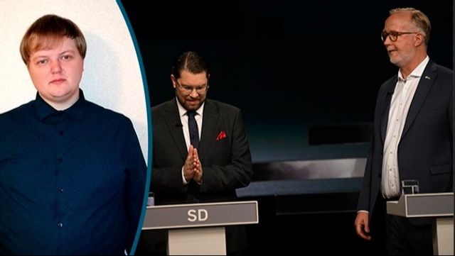 Jimmie Åkesson gnuggar händerna i förväntan. Johan Pehrson verkar mer tveksam. FOTO: Fredrik Sandberg/TT