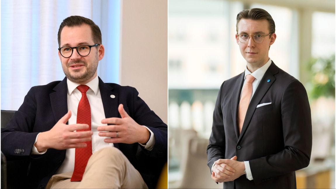 Mattias Bäckström Johansson och Leonid  Yurkovskiy har olika uppfattningar om hets mot folkgrupp. Foto: Jessica Gow/TT/Pressbild