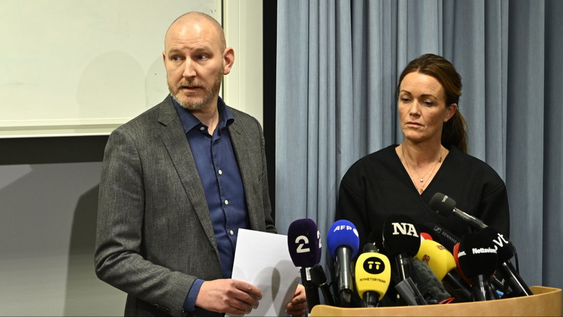 Tidslinjen under dådet börjar klarna, enligt utredningsledare Anna Bergkvist. På bilden tillsammans med utredningsledare Kristoffer Zickbauer vid en pressträff tidigare i veckan. Foto: Anders Wiklund/TT