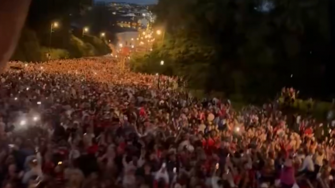 100 000 personer firade det norska avancemanget. Foto: Skärmdump/X