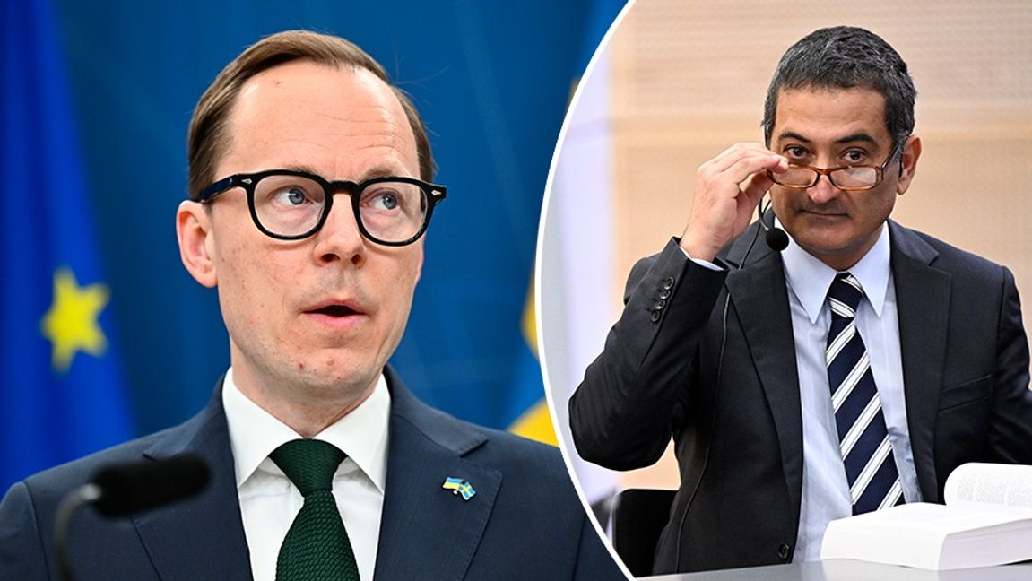 Mats Persson (L) och Sameh Egyptson. Foto: Anders Wiklund/Johan Nilsson/TT