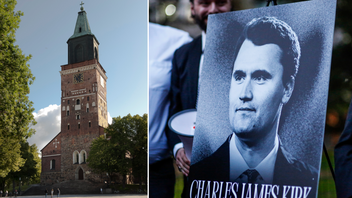 Amerikanska konservativa profiler, däribland den avlidne debattören Charlie Kirk ligger bakom den ökande trenden av unga män som söker sig till kyrkan. Foto: Jonas Ekströmer/Kena Betancur/AP/TT