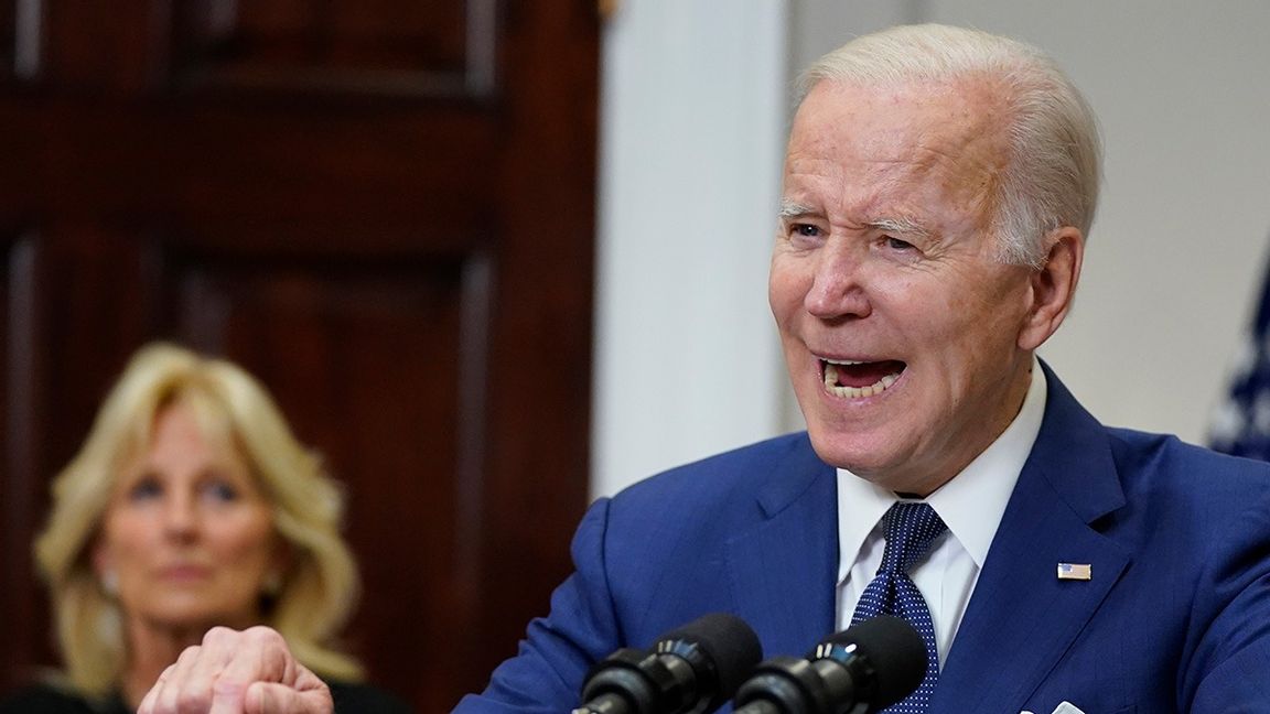 Biden efter den senaste skjutningen i Texas. Foto: Manuel Balce Ceneta/AP/TT