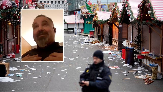 Taleb al-Abdulmohsen och bild från förödelsen i Magdeburg. Foto: X/Ebrahim Noroozi/AP/TT