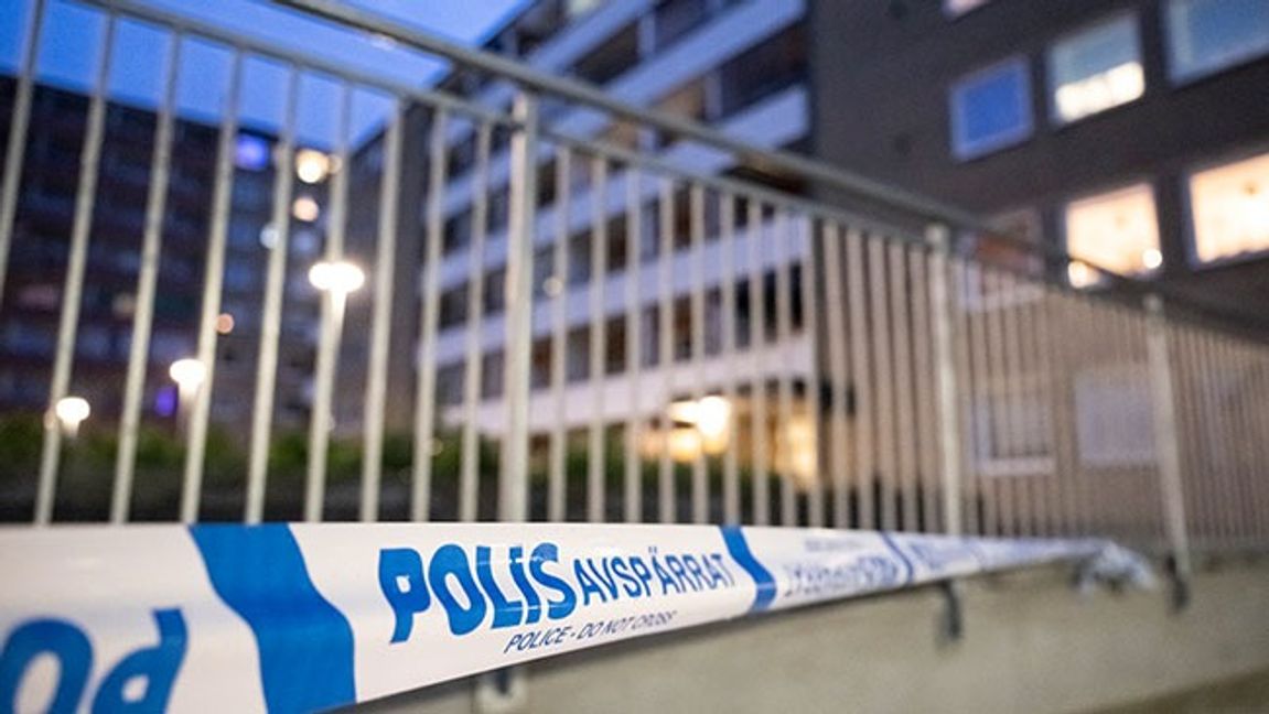 Bild från Rosengård efter kvinnans dödshopp. Bild: Johan Nilsson/TT