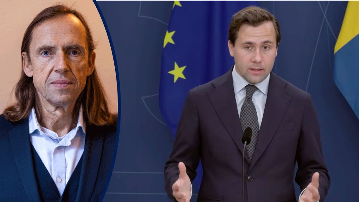 Biståndsminister Benjamin Dousa (M). Foto: Skärmavbild från regeringskansliets Youtubekanal.