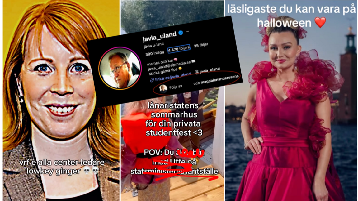 Skärmdumpar från Instagram-kontot javla_uland, som drivs av AiP Media. Montage: Bulletin