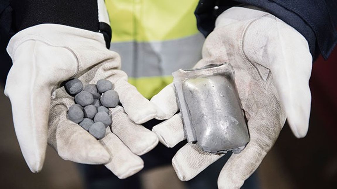  Den koldioxidfria järnsvamp LKAB och Stegra planerar att använda för att producera koldioxidfritt stål. Bild: Adam Sundman / SvD / TT