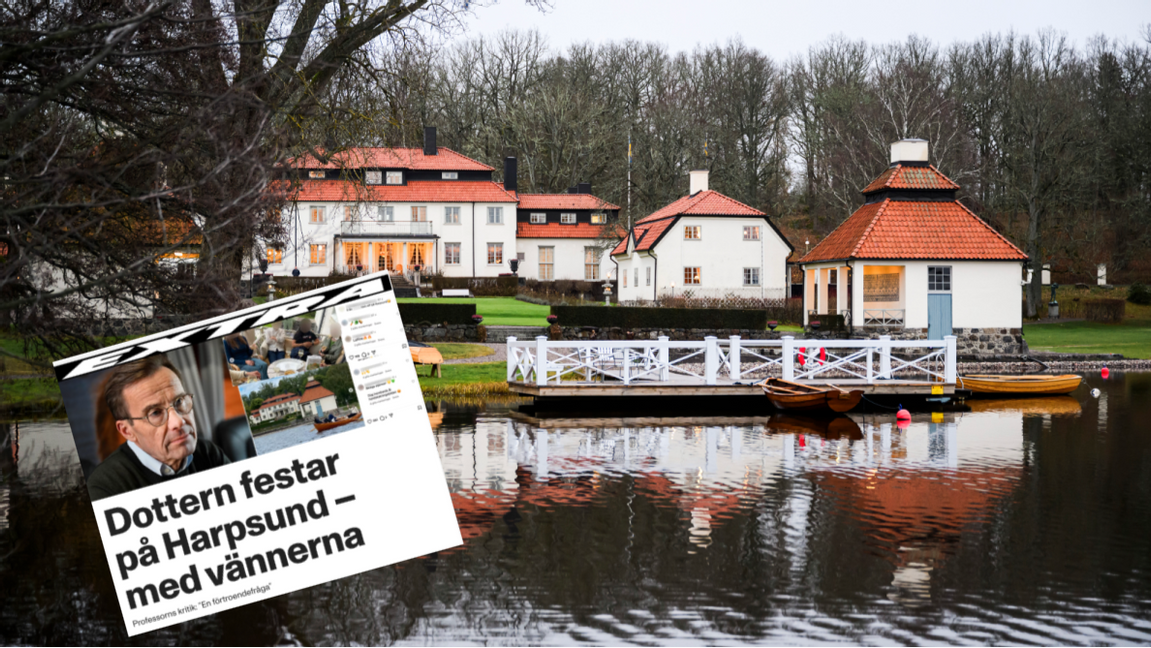 Regeringens landställe Harpsund där statsministerns dotter höll en tillställning 2023. Aftonbladets artikel om händelsen har lett till hård kritik från Rosenbad. Foto: Henrik Montgomery/TT