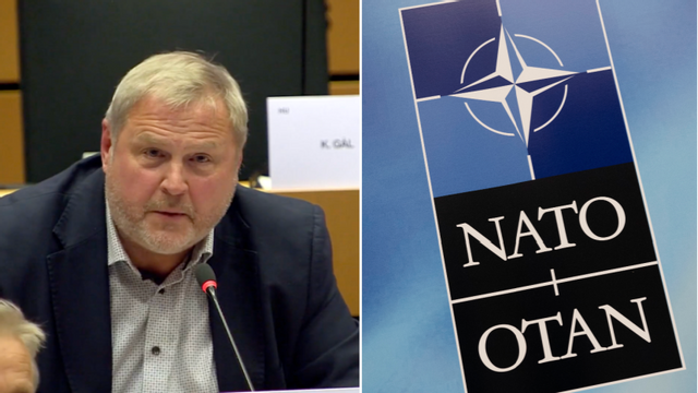 Estländske EPP-ledamoten Riho Terras är kritisk mot förslaget om gemensamma EU-lån för att finansiera försvarsutgifter. Foto: Skärmdump/YouTube/Henrik Montgomery/TT