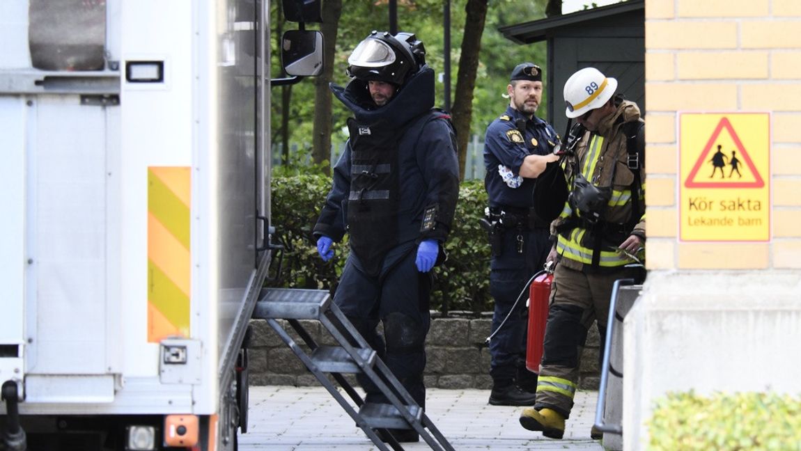 Bombhot mot skola i Motala. Foto: Johan Nilsson/TT (arkivbild)