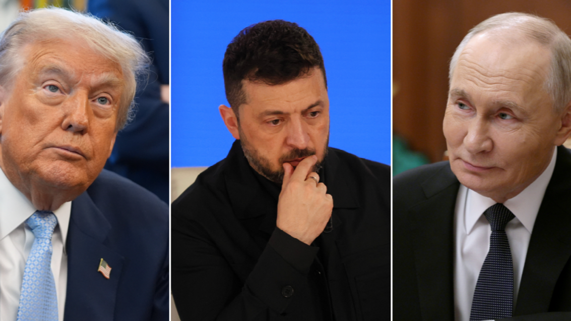 Donald Trump, Volodymyr Zelenskyj och Vladimir Putin. USA och Ryssland har förhandlat fram en 28-punktsplan för fred i Ukraina utan Kyievs medverkan. Foto: Evan Vucci/Heather Khalifa/Gavriil Grigorov/AP/TT