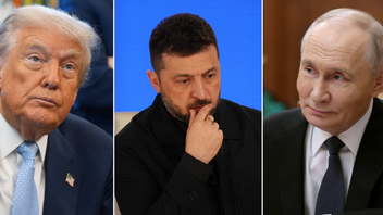 Donald Trump, Volodymyr Zelenskyj och Vladimir Putin. USA och Ryssland har förhandlat fram en 28-punktsplan för fred i Ukraina utan Kyievs medverkan. Foto: Evan Vucci/Heather Khalifa/Gavriil Grigorov/AP/TT