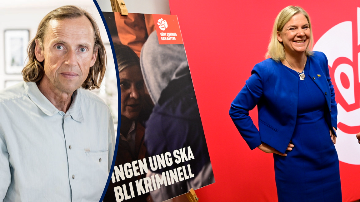 Ingen ung ska bli kriminell, lovar Socialdemokraterna och partiordföranden Magdalena Andersson. Foto: Jonas Ekströmer/TT