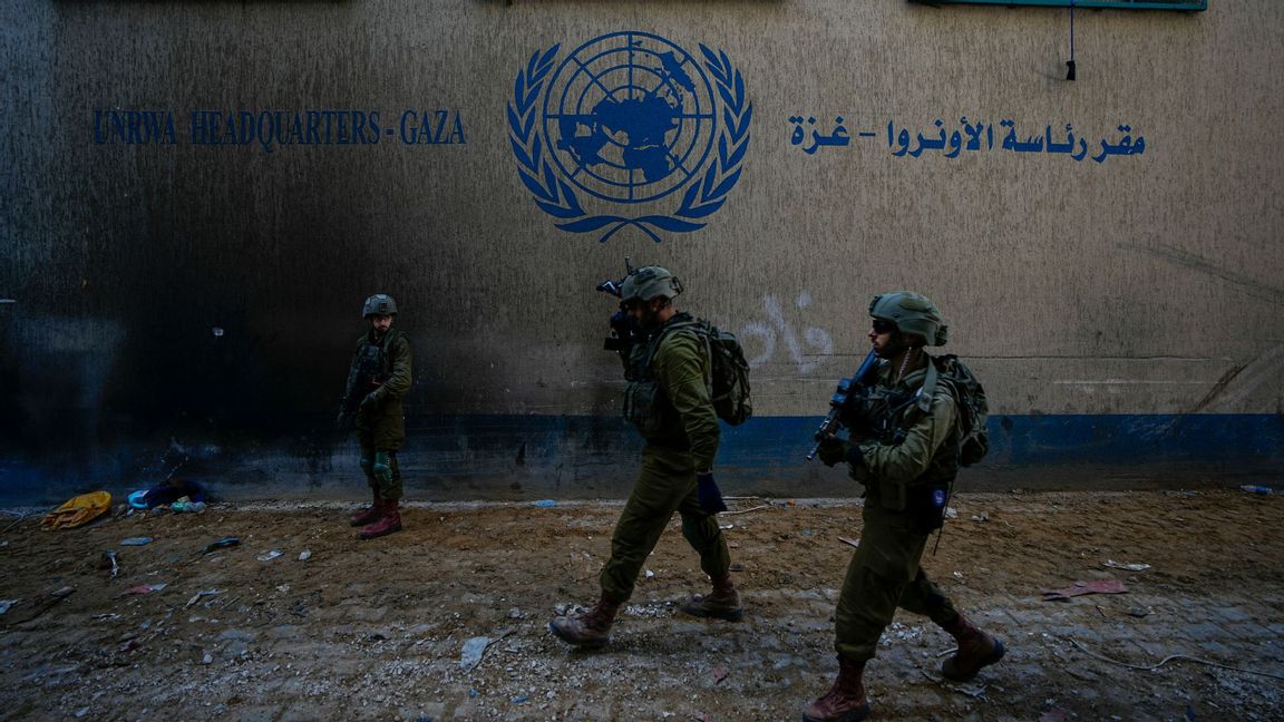 Israeliska militären har hittat tunnlar under UNRWA:s högkvarter i Gaza. Foto: Ariel Schalit/AP