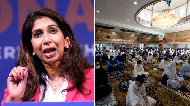 Suella Braverman varnar för islamisering av Storbritannien. Foto: AP