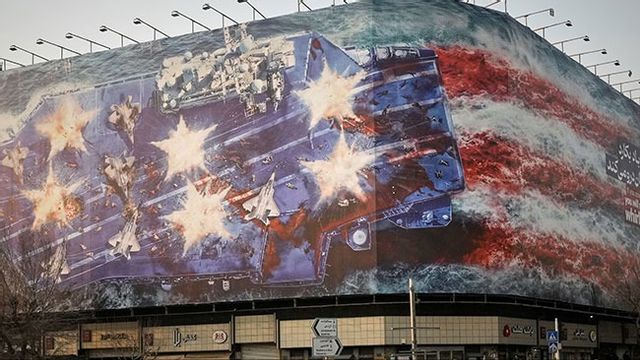 Anti-amerikansk propaganda i Teheran. Bild: AP Photo/Vahid Salemi