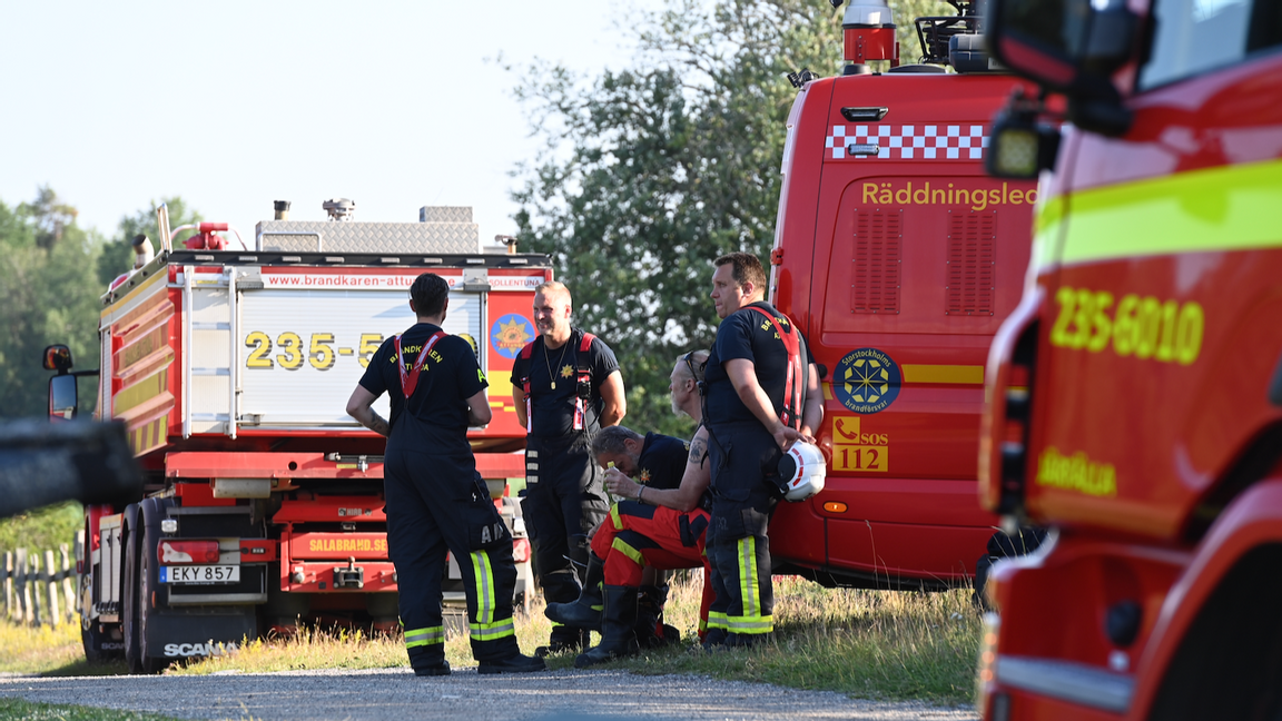 Skogsbrand har brutit ut på Järvafältet, norr om Stockholm. Foto: Anna Hållams/TT