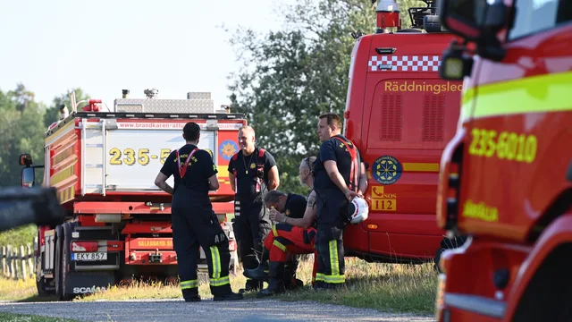 Skogsbrand har brutit ut på Järvafältet, norr om Stockholm. Foto: Anna Hållams/TT