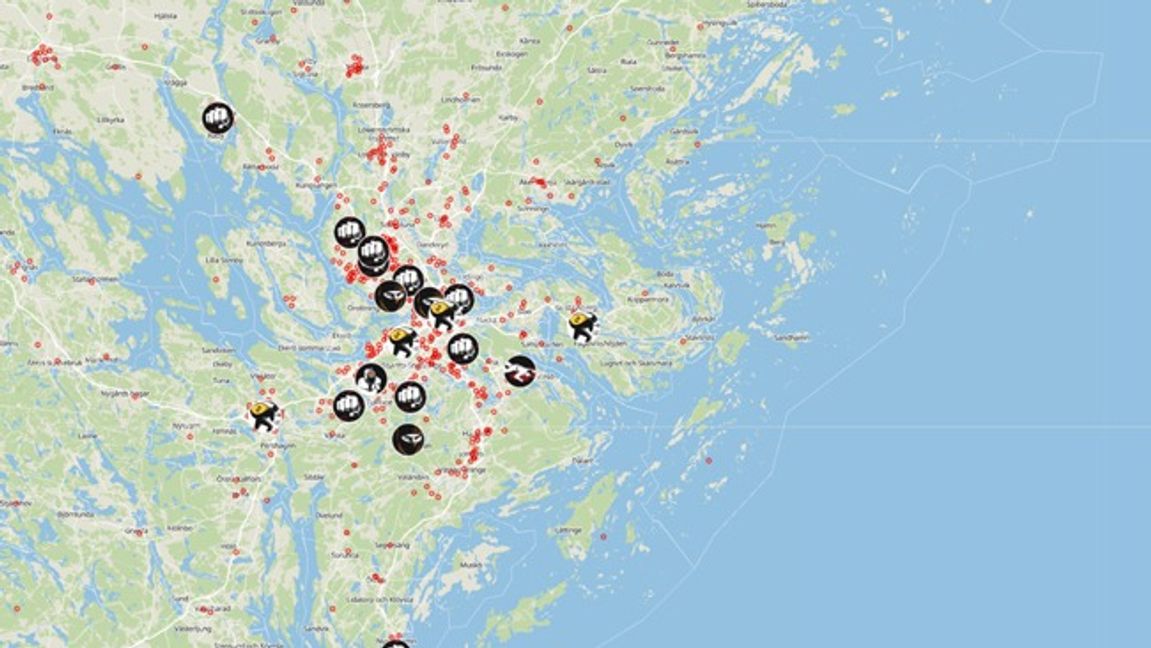 Skärmdump Bulletins Brottskarta