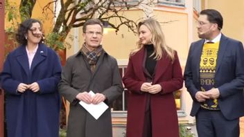 Tidöpartierna tillsammans på en pressträff i december. Foto: Riks/YouTube.