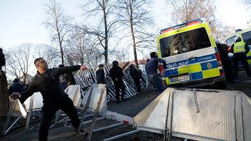 Poliser, polishundar och polisfordon skadades när våldsverkare startade kastade sten och utsatte poliser för grovt våld under korankravallerna i Örebro. Foto: Kicki Nilsson/TT