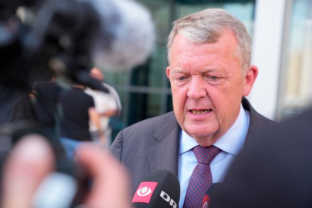 Danmarks utrikesminister Lars Løkke Rasmussen i Ramallah på Västbanken under söndagen. Ida Marie Odgaard/Scanpix/TT