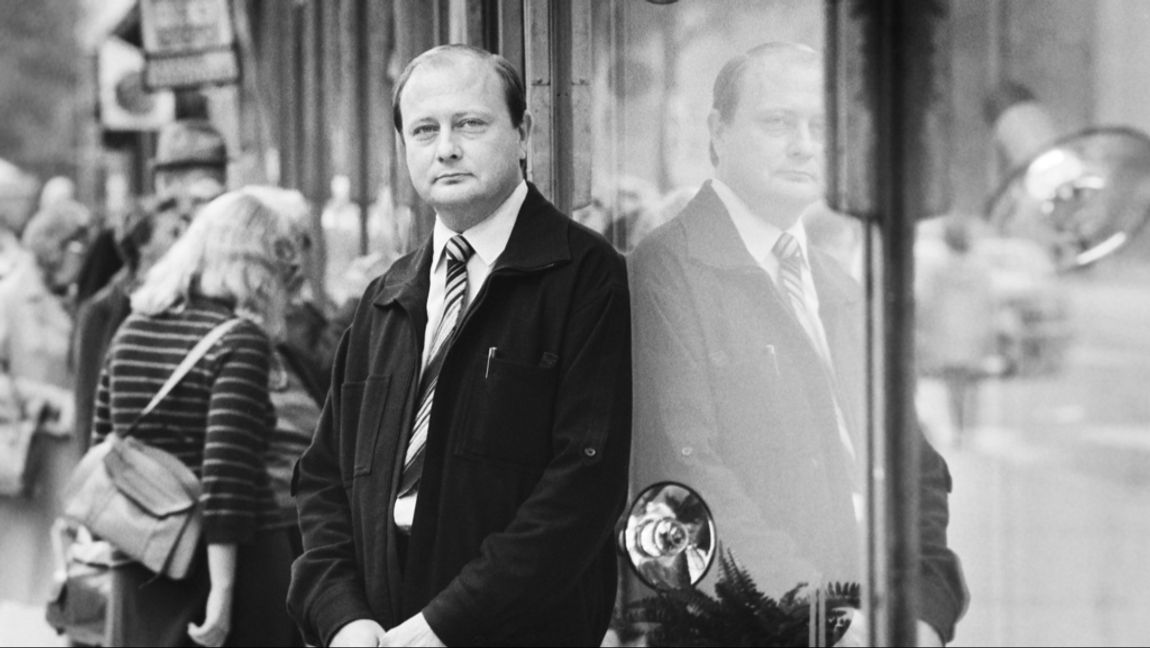 Stig Engström, även kallad Skandiamannen, fotad i Stockholm 1981. Foto: Dan Hansson/SvD/TT