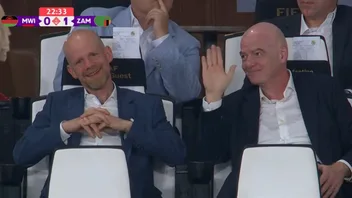 Mattias Grafström och Gianni Infantino. Foto: Skärmdump/X