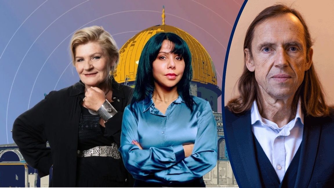 Cecilia Uddén och hennes vapendragare på Sveriges Radios utrikesredaktion, Samar Hadrous. Foto: Skärmavbild från SR.
