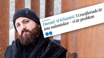 Birgitta Sparf svarar Duraid Al-Khamisi. Foto: Ali Lorestani/TT/Faksimil DN