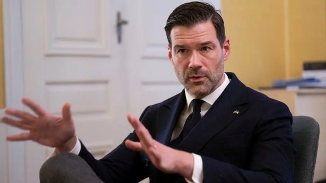 Johan Forssell, Sveriges bistånds- och utrikeshandelsminister. Foto: Fredrik Sandberg/TT