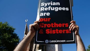 Bild från turkiska islamisters demonstration för syriska migranter i Istanbul 2019. Bild: AP Photo/Emrah Gurel