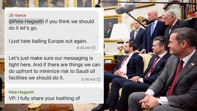 JD Vance, Pete Hegseth och Mike Waltz deltog alla i Signal-gruppen. Foto: AP/Signal
