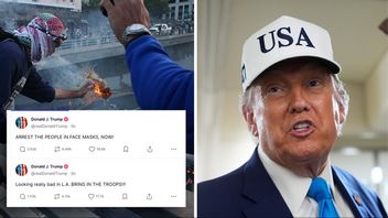 Donald Trump uppmanar till att gripa alla maskerade demonstranter. Foto: AP