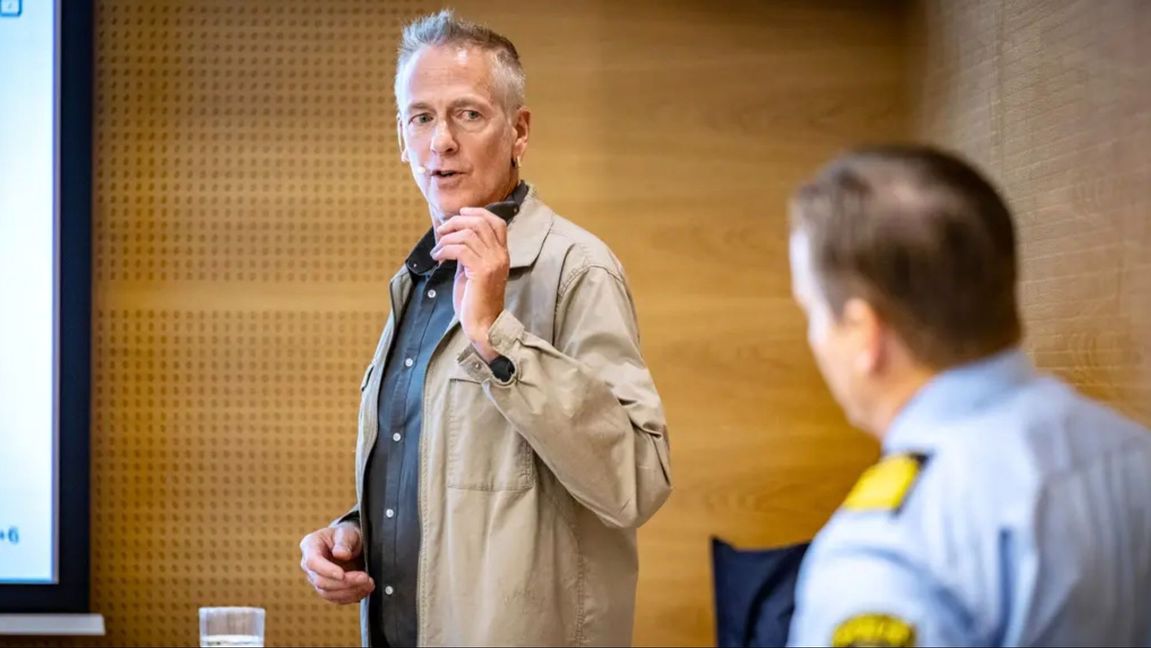 Kriminologen Anders Östlund föreläser Foto: Johan Nilsson/TT