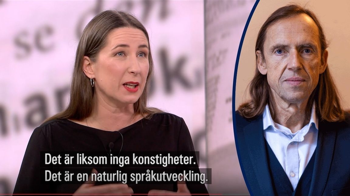 Tiden är kommen att sluta skilja på ”de” och ”dem” även i skriftspråk, anser Språkrådets tillträdande chef Lena Lind Palicki. Foto: Skärmavbild från SVT