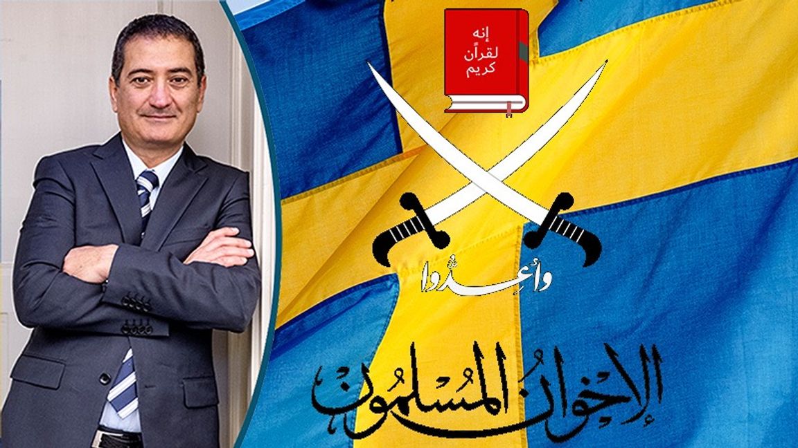 Frågan om Muslimska brödraskapets etablering i Sverige har ofta avfärdats som en konspiration. Foto: Johan Nilsson/TT / Ali Lorestani/TT / Xi Knight (public domain)