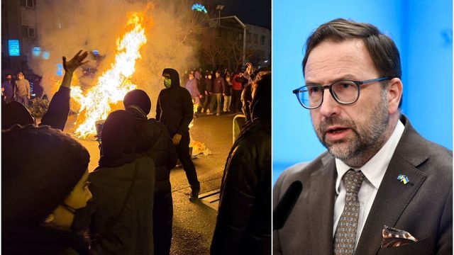 Fredrik Malm (L) är något mer optimistisk nu till ett regimskifte i Iran. Foto: AP/TT/Lars Schröder/TT
