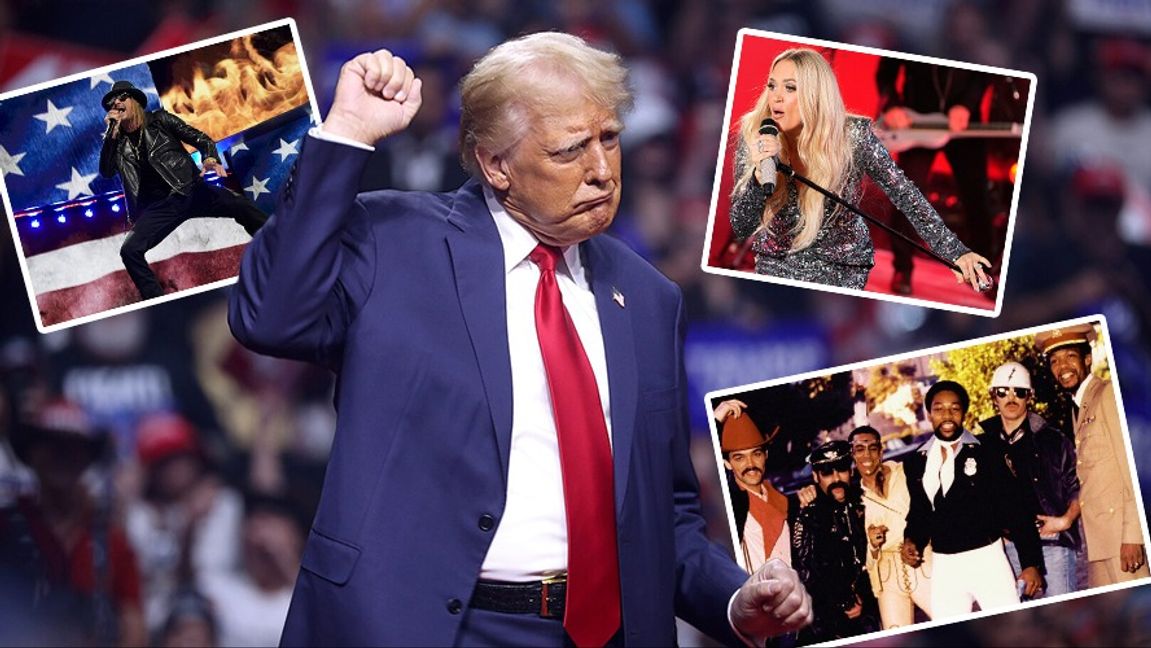 Kid Rock, Carrie Underwood och Village People kommer att uppträda i samband med installationen av Donald Trump. Foto: Gage Skidmore (CC BY-SA 2.0)/Carolyn Kaster/Charles Sykes/AP/TT/Mario Casciano (CC BY-SA 3.0)