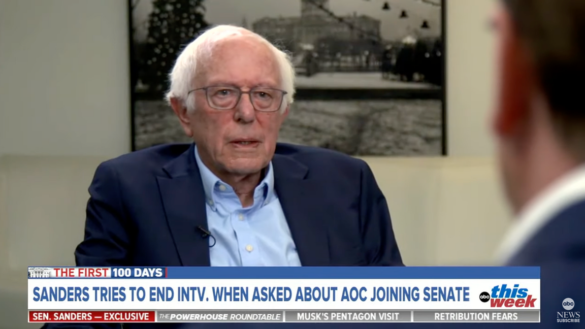 Senator Bernie Sanders under söndagens intervju med ABC. Foto: ABC News/YouTube
