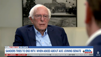 Senator Bernie Sanders under söndagens intervju med ABC. Foto: ABC News/YouTube