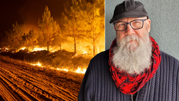 Howard Breen är mer än oroad över klimatkrisen. Foto: Rodrigo Abd/SaveOldGrowh/AP/TT