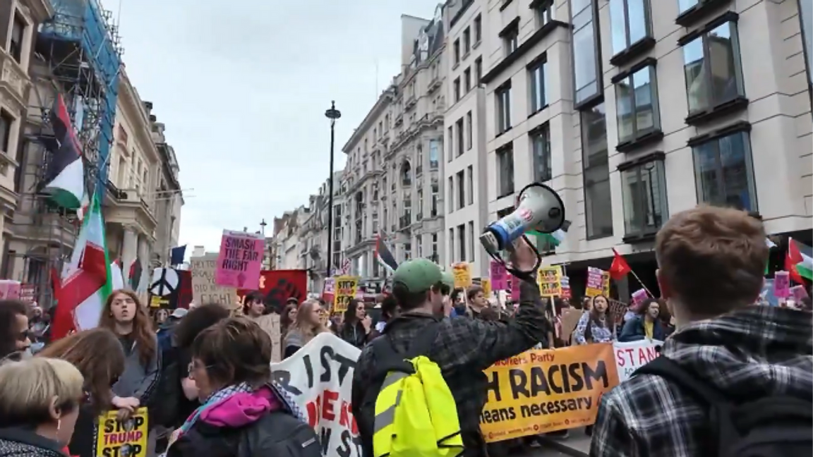Demonstranter i London. Foto: Faksimil, Samara Gill/X
