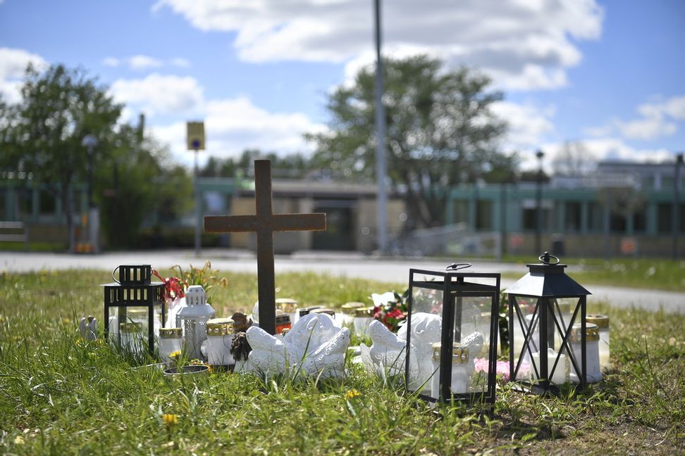 Minnesplats för skolattacken på Campus Risbergska i Örebro. Arkivbild. Foto: Viktoria Bank/TT