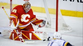 Jacob Markström släppte bara en puck förbi sig i mötet med St Louis. Foto: Jeff McIntosh/AP/TT