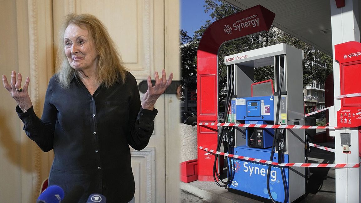 Folk bryr sig mer om stängda bensinmackar i Frankrike än nobelpristagaren Annie Ernaux. Foto: Michel Euler/AP/TT och Michel Spingler/AP/TT