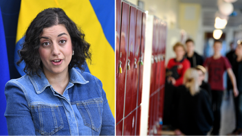 Utbildningsminister och L-ledare Simona Mohamsson vill att lärare ska kunna disciplinera elever som beter sig illa genom gottgörande insatser. Foto: Lars Schröder/Pontus Lundahl/TT