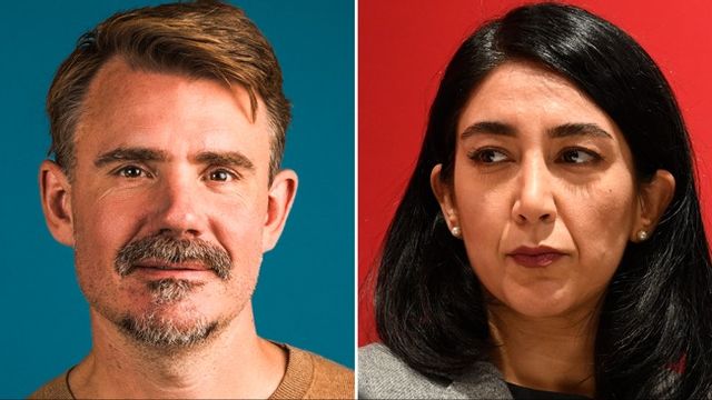 Timbros Fredrik Kopsch backar Lawen Redar. Foto: Timbro/ Jakob Åkersten Brodén/TT